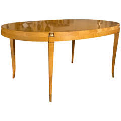 Yew Wood Bronze Mounted Jansen Style Dining Table