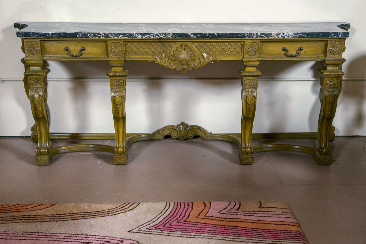 Monumental French Marble-Top Console or Sideboard