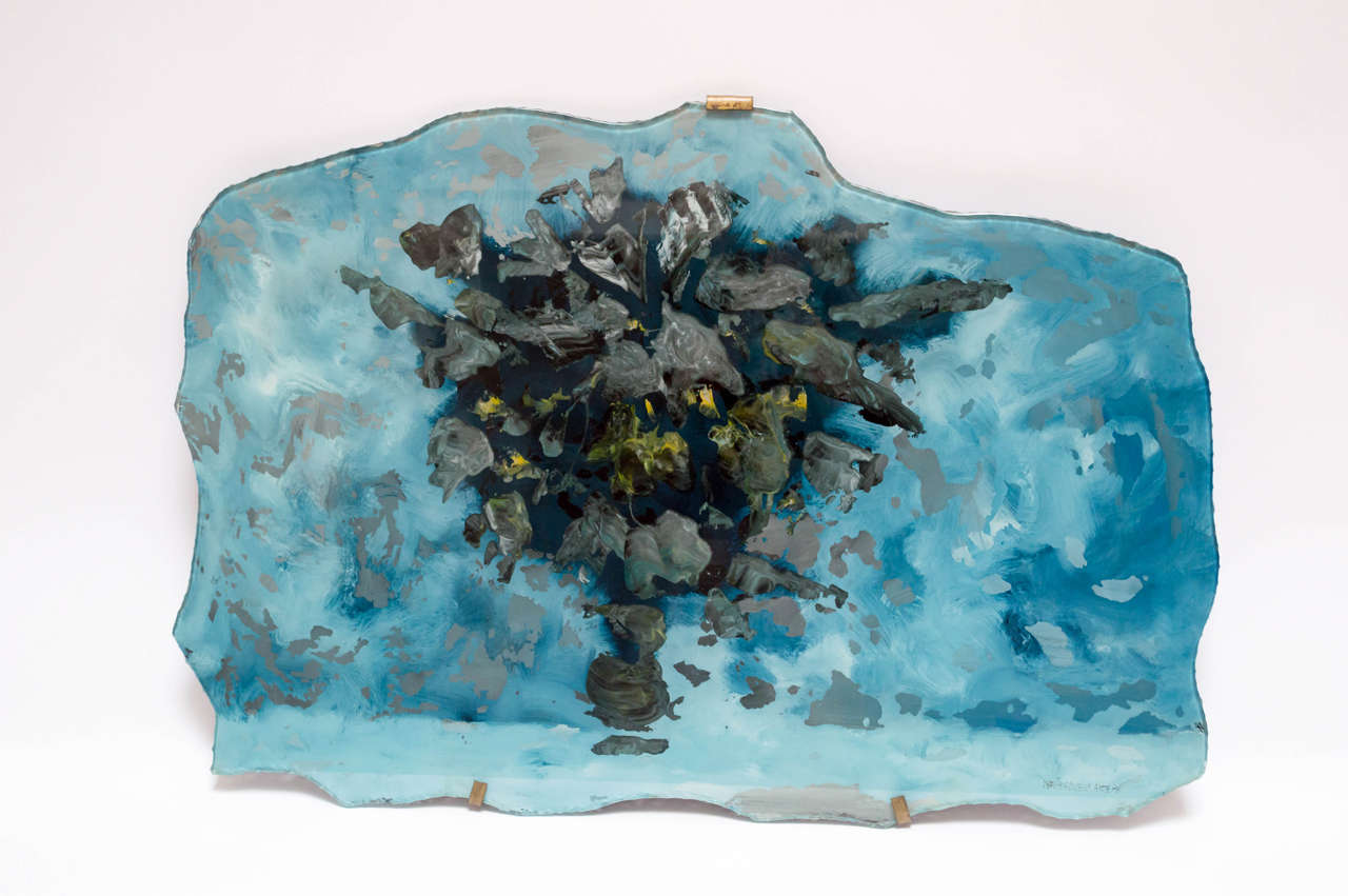 Still Life Painted on Glass by Duilio Barnabe for Fontana Arte