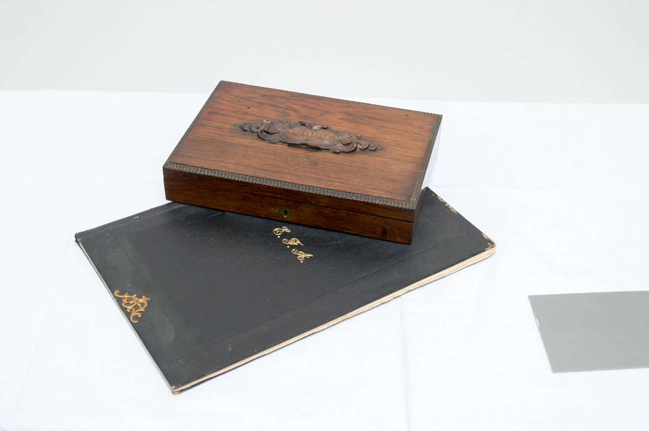 This piece was brought to New Zealand in the 19th century. It contains the Faber original colors and tools and an artist's folder for holding paper.