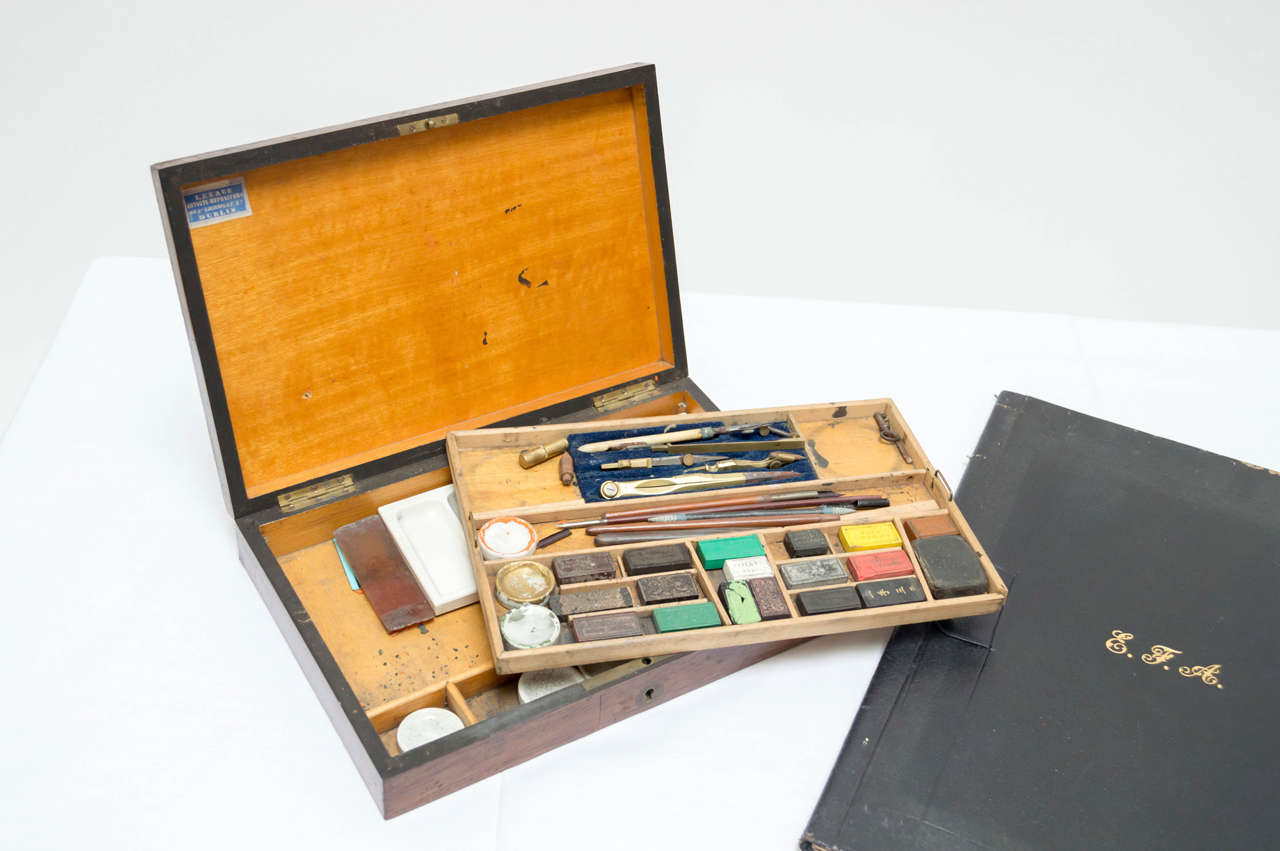 19th Century Aquarelle Watercolor Painter Box For Sale