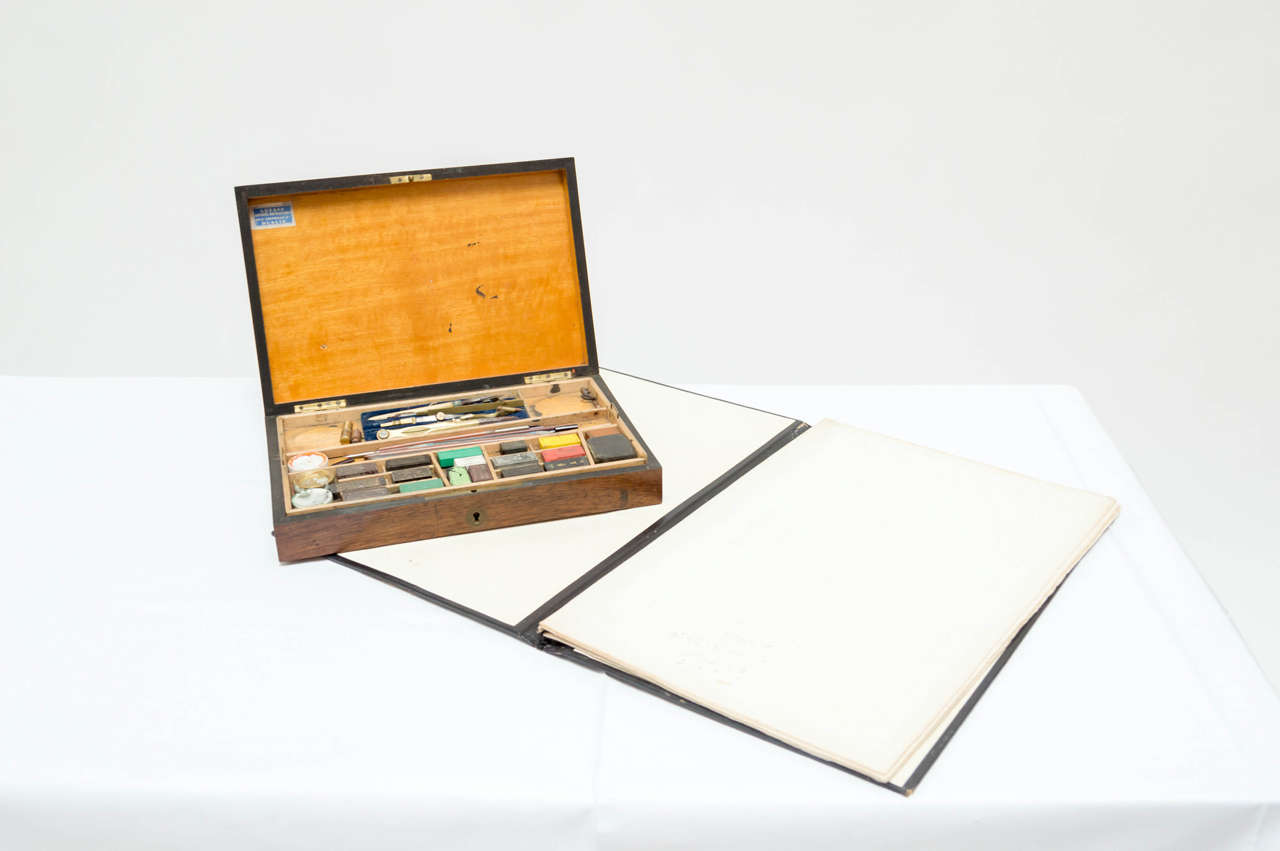 Wood Aquarelle Watercolor Painter Box For Sale