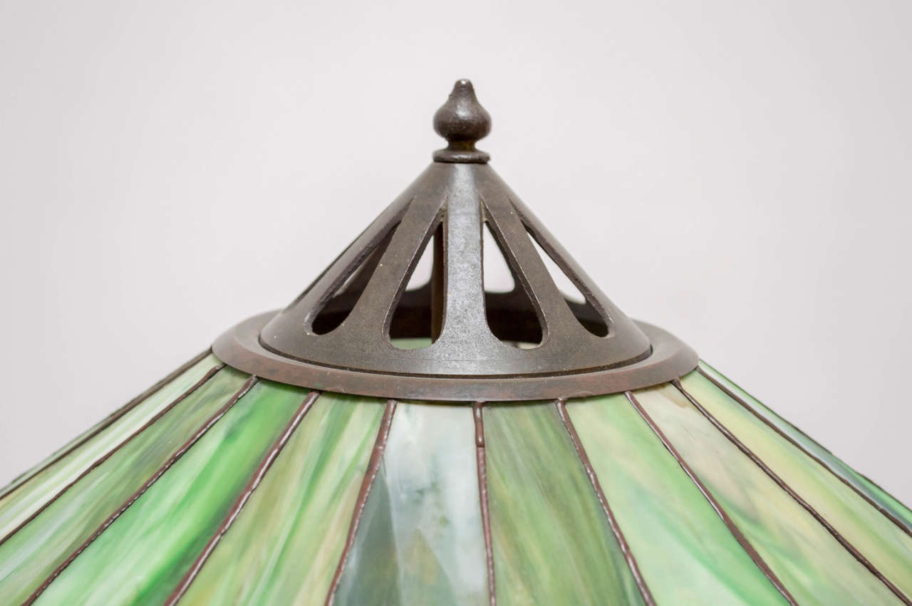 American Leaded Glass Lamp For Sale 3