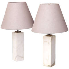 Pair of T. H. Robsjohn-Gibbings Marble Table Lamps
