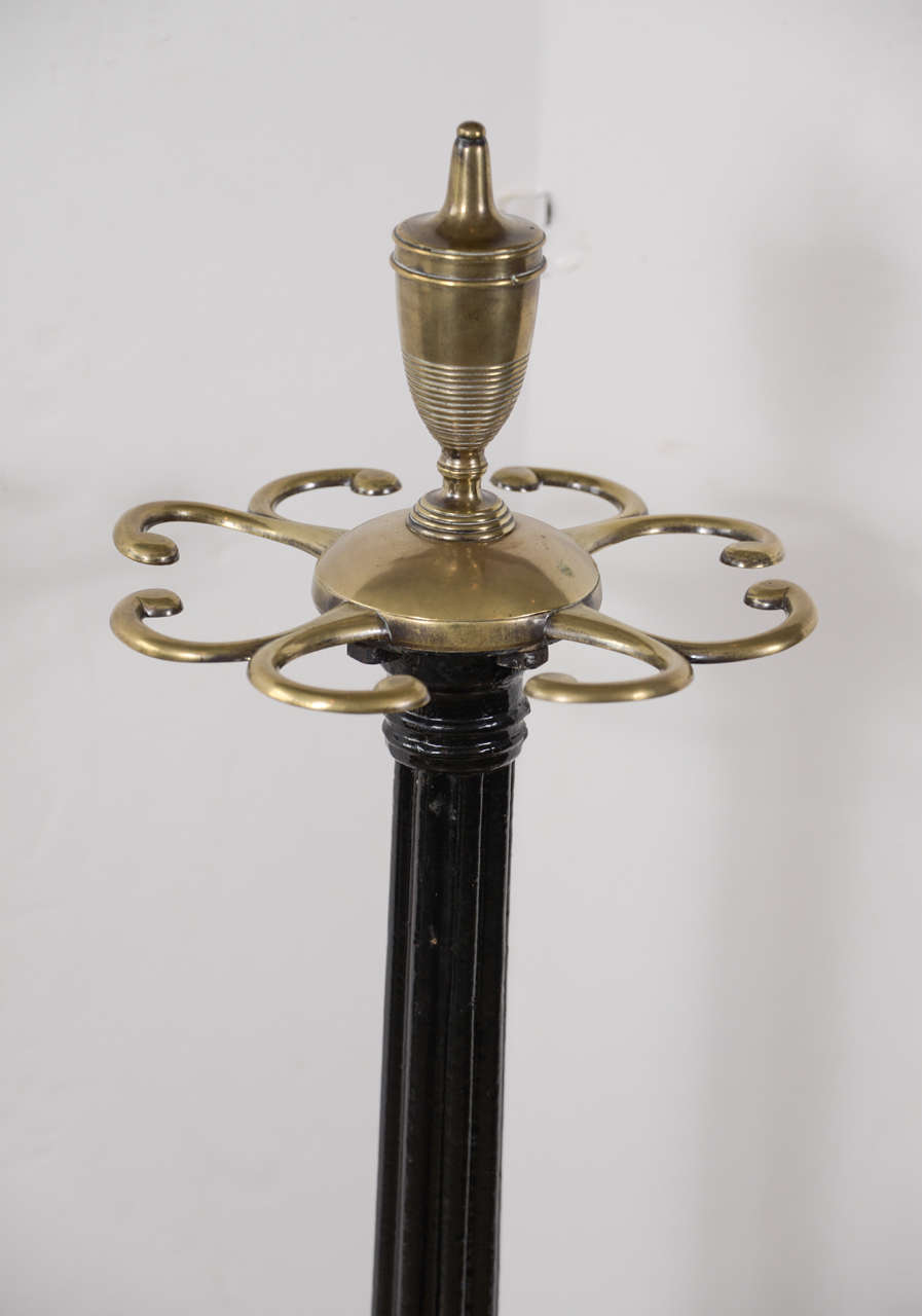 19th Century Coalbrookdale Cast Iron Brass Umbrella Stand In Excellent Condition In Houston, TX
