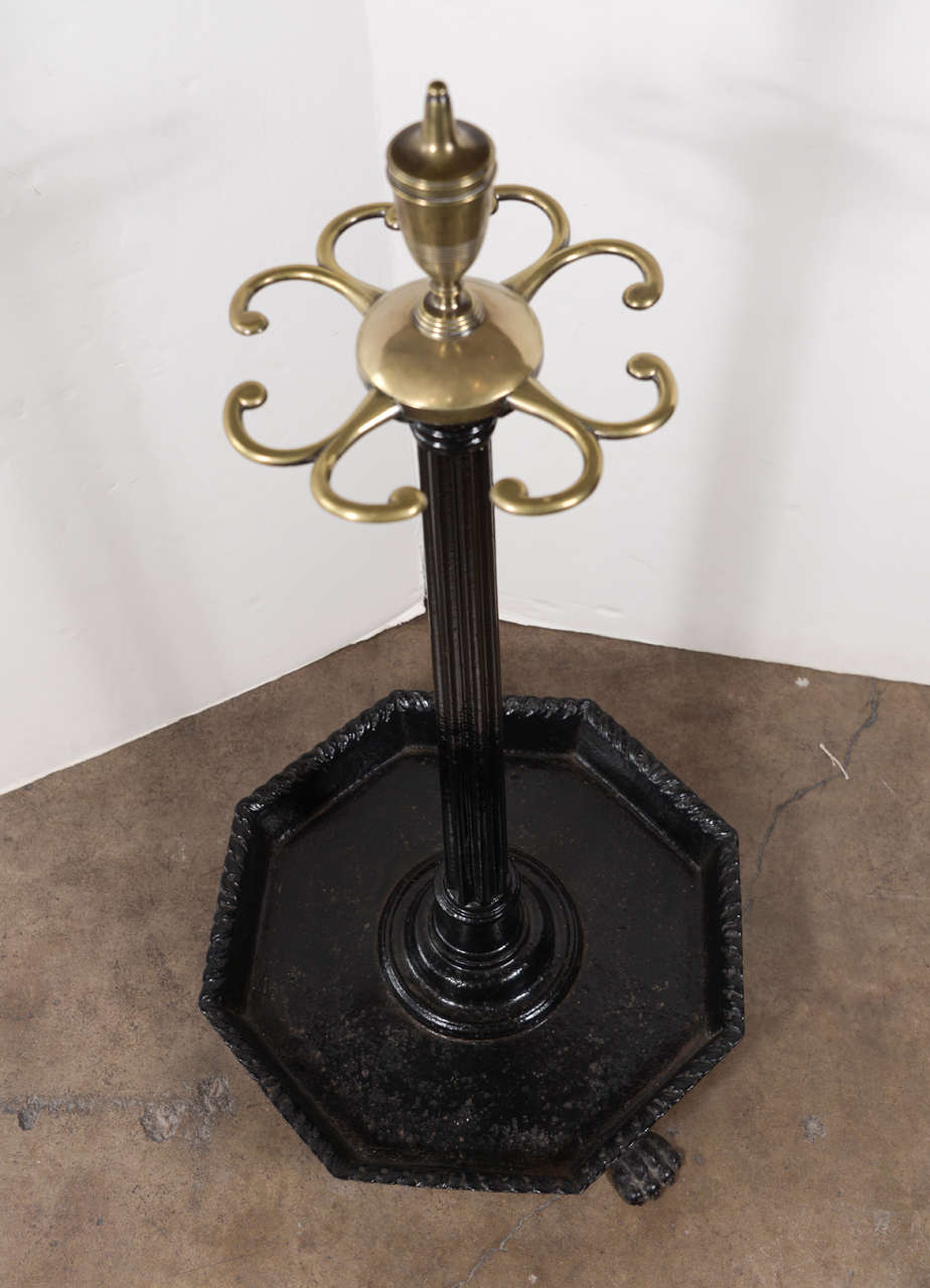 19th Century Coalbrookdale Cast Iron Brass Umbrella Stand 4