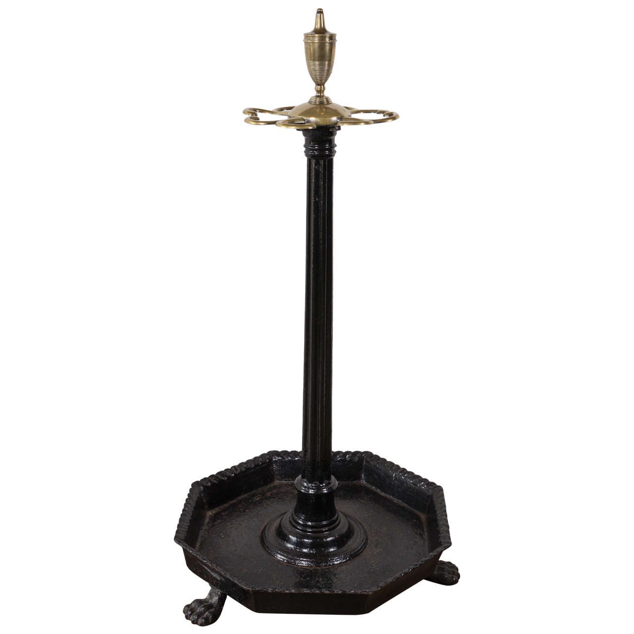 19th Century Coalbrookdale Cast Iron Brass Umbrella Stand