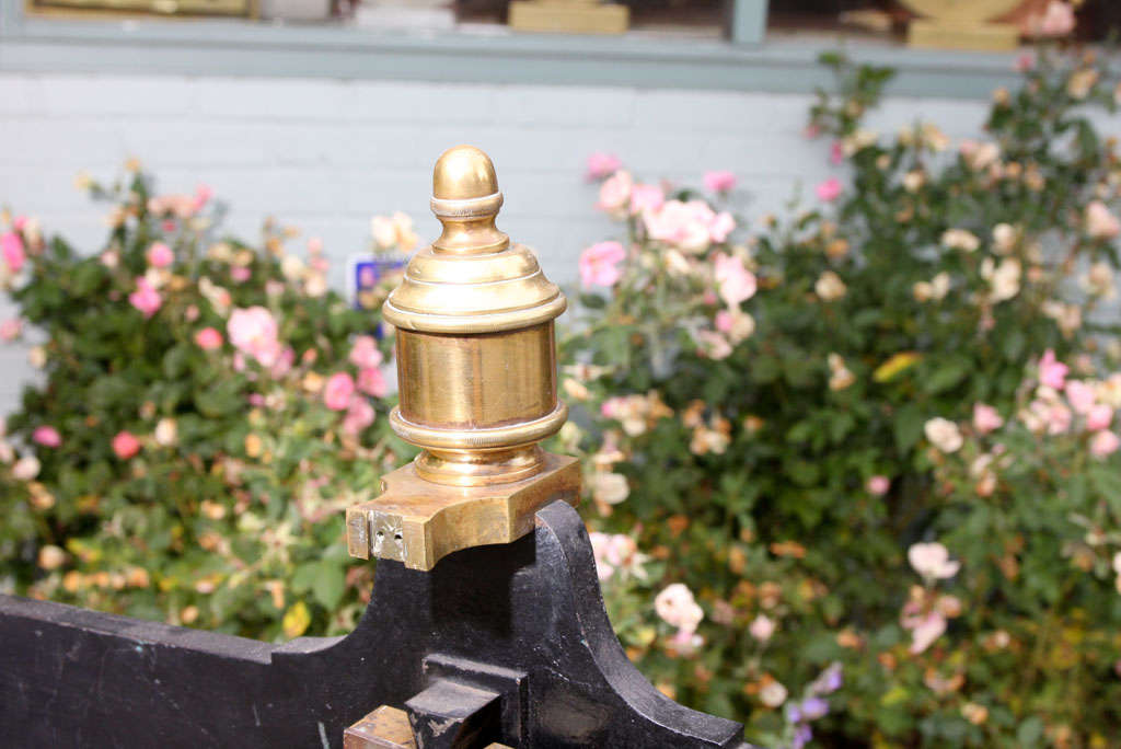 Industrial Large Antique French Brass and Iron Balance Scale with Weights For Sale