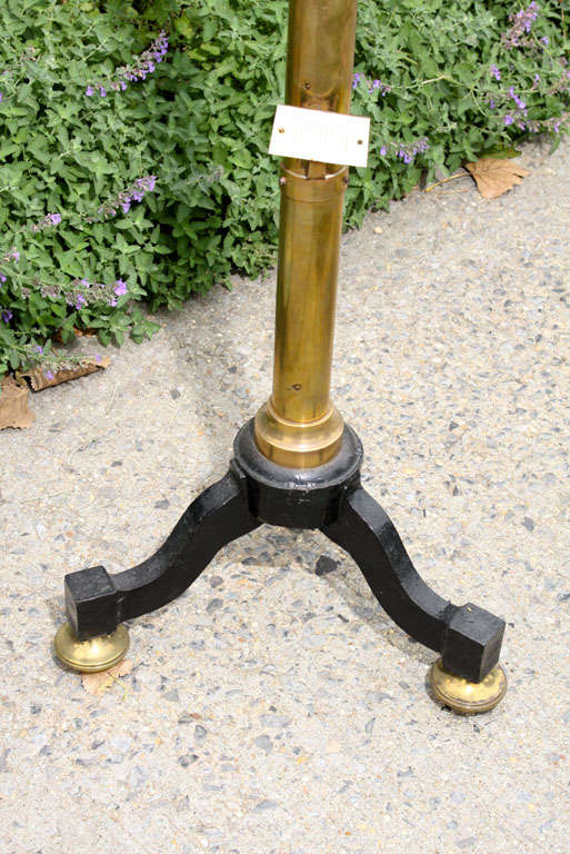 Large Antique French Brass and Iron Balance Scale with Weights For Sale
