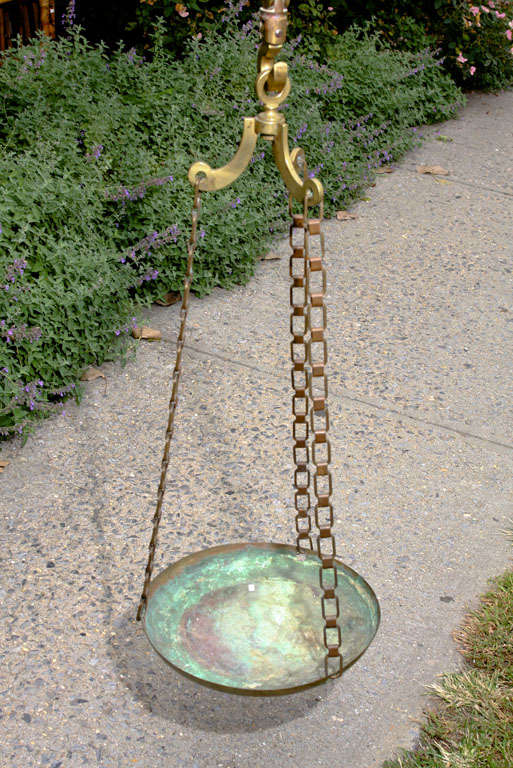 Large Antique French Brass and Iron Balance Scale with Weights For Sale at 1stDibs old scales