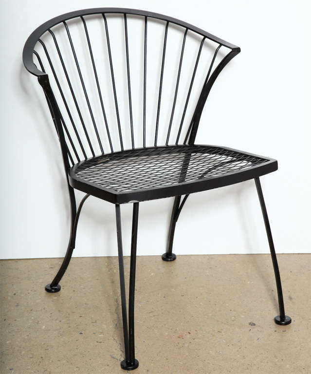 4 Russell Woodard Wrought Iron (Pinecrest) Indoor Outdoor Garden Chairs with expanded Metal Seat.  Ideal for Kitchen and Patio