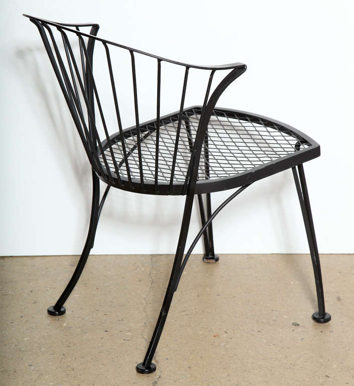American set of 4 Russell Woodard Wrought Iron Chairs