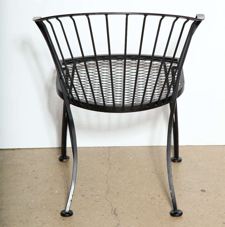 Mid-20th Century set of 4 Russell Woodard Wrought Iron Chairs