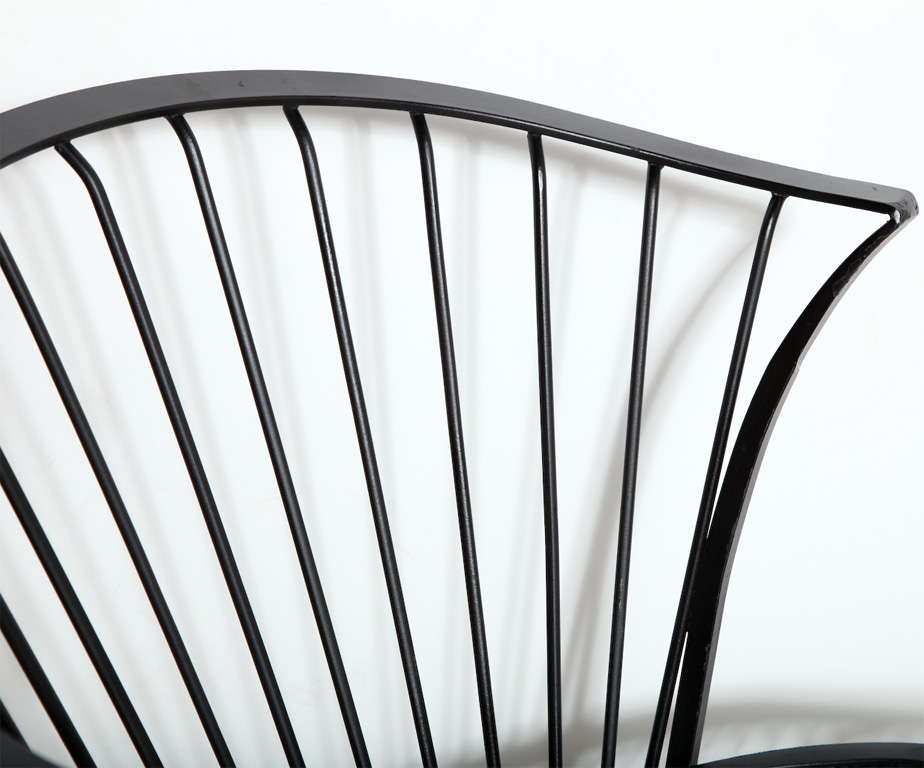 set of 4 Russell Woodard Wrought Iron Chairs 2