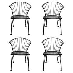 set of 4 Russell Woodard Wrought Iron Chairs