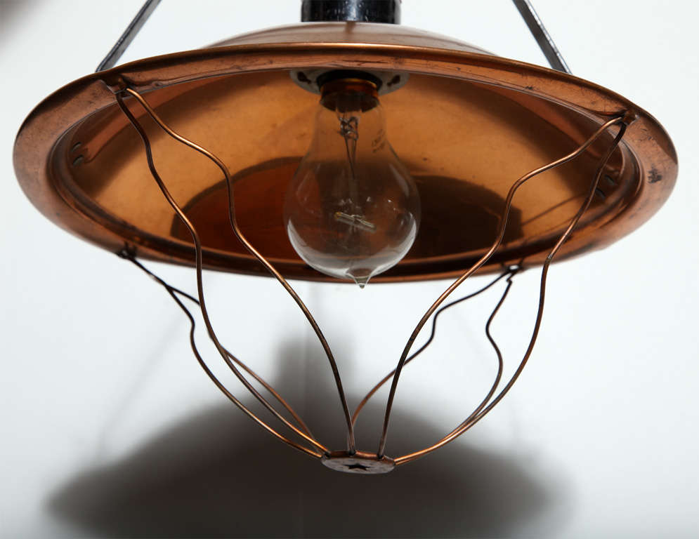 American Early 20th Century Industrial Copper Pendant 