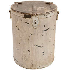 Hand Forged Lided Grain Storage Barrel