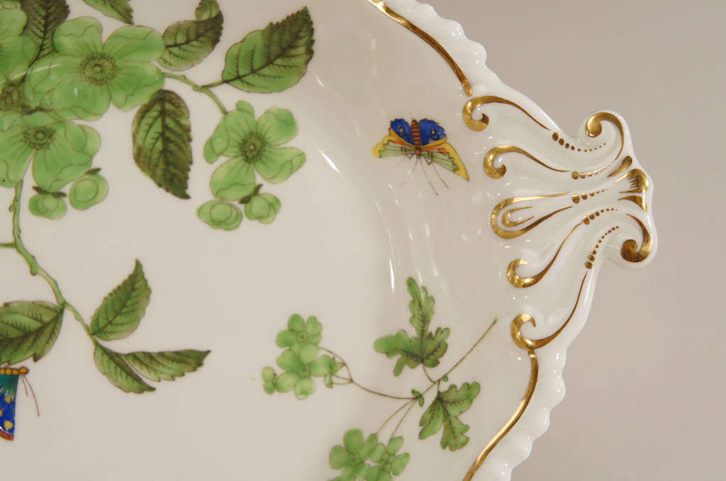 Porcelain Flight, Barr and Barr Hand-Painted Dessert Service with Butterflies