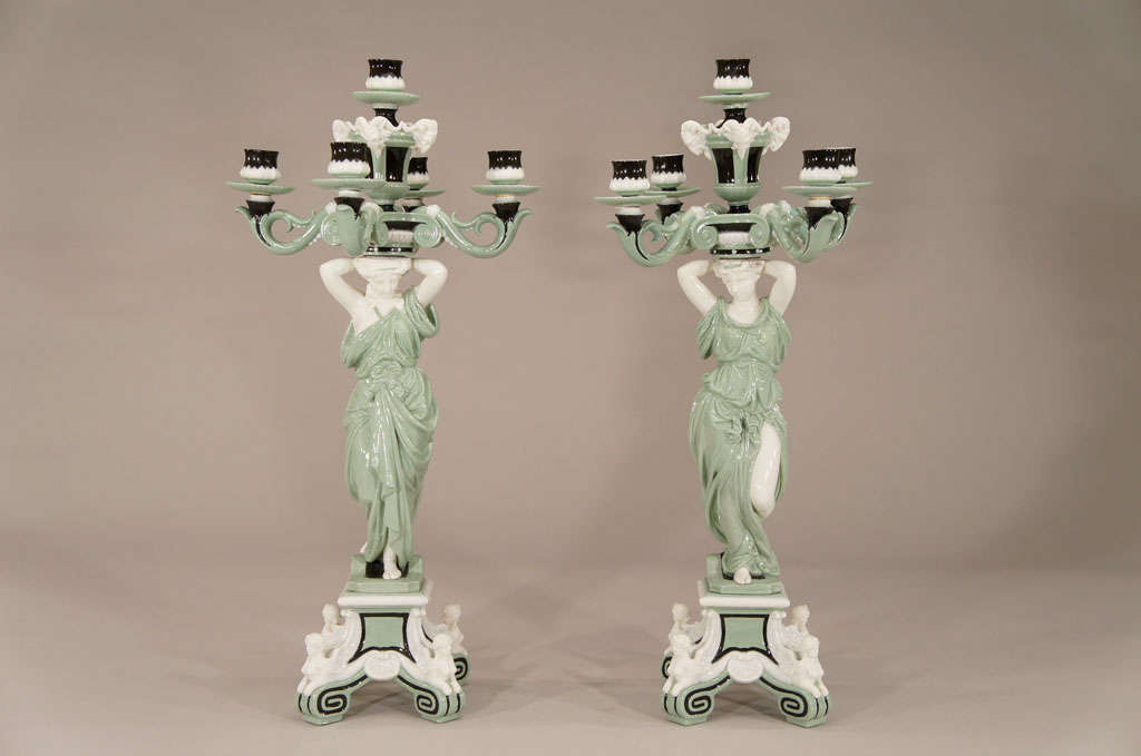 This pair of museum quality candelabra will enhance the decor of  any room with their Neoclassical grandeur and extraordinary detail. Standing 27