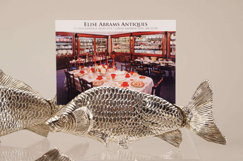 6 Italian Figural Silver Plate Fish Menu Holders/Table Markers 1