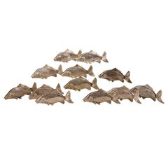 6 Italian Figural Silver Plate Fish Menu Holders/Table Markers