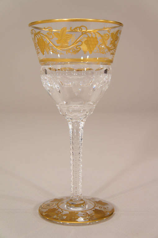 Val St. Lambert Crystal Stemware Service Pampre D'Or 5