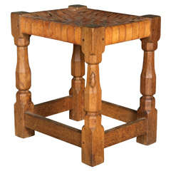 A Robert "Mouseman" Thompson  Oak small Stool.