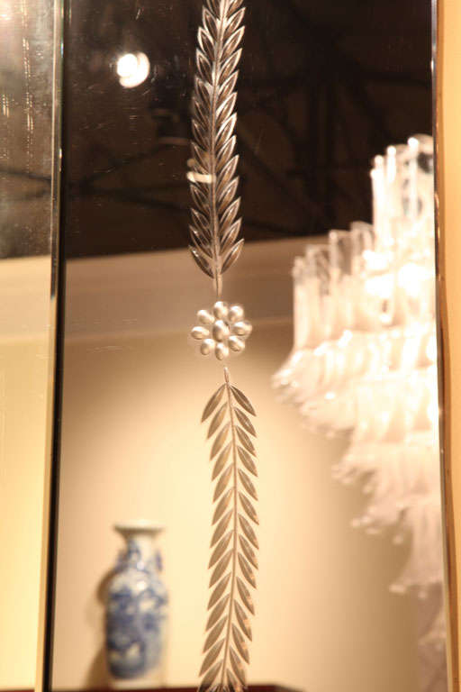 Beveled Italian Full Length Hall Tree Mirror, Attributed to Fontana Arte For Sale