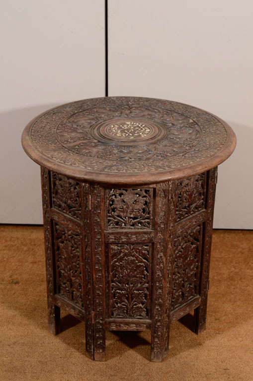 Indian 19th Century Inlaid Rosewood Occasional Table 4