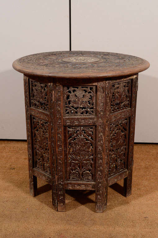 Indian 19th Century Inlaid Rosewood Occasional Table