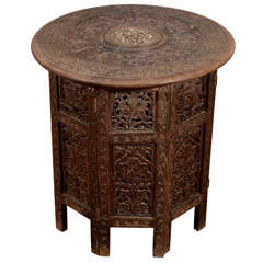 Indian 19th Century Inlaid Rosewood Occasional Table