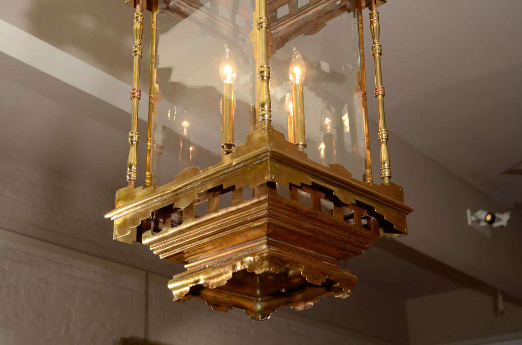 A Pair of Antique Regency Brass Hall Lanterns For Sale 2