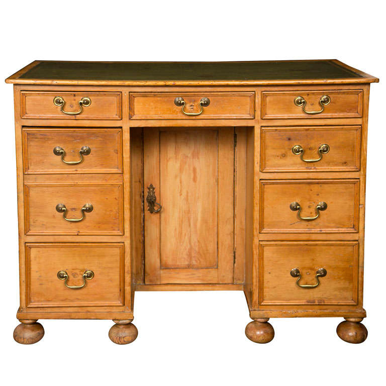 Pine Kneehole Desk For Sale