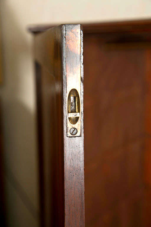 19th Century English Mahogany Wardrobe / Linen Press  For Sale