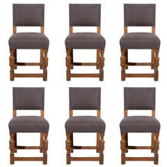 Antique Set Of Six Mission Style Chairs