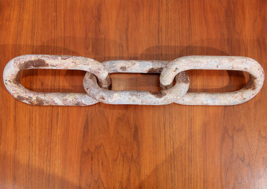 oversize, heavy  industrial chain- great patina and feel.   beautiful piece of folk art