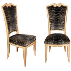 Set of eight high back chairs