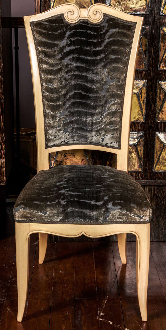 Set of eight high back chairs For Sale at 1stDibs