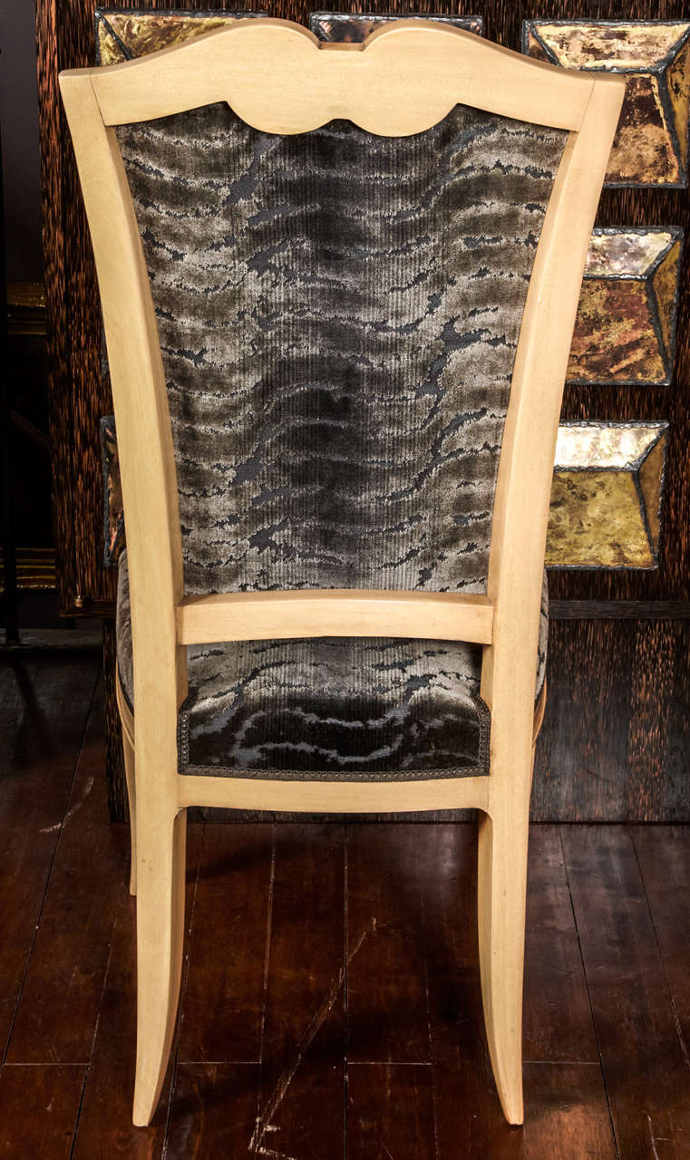 Set of eight high back chairs For Sale at 1stDibs