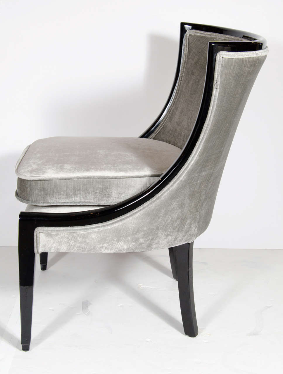 American Luxe Pair of Klismos Chairs With Curved back Design