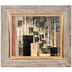 Vintage Sophistcated  Mid-Century Modernist Abstract Painting by Hugh McDougall