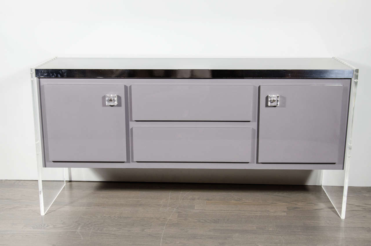 Mid-Century Modern Luxe Mid-Century Lacquered Cabinet by Milo Baughman for Thayer Coggin