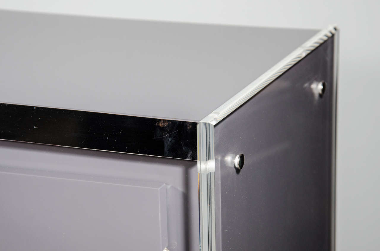 Late 20th Century Luxe Mid-Century Lacquered Cabinet by Milo Baughman for Thayer Coggin
