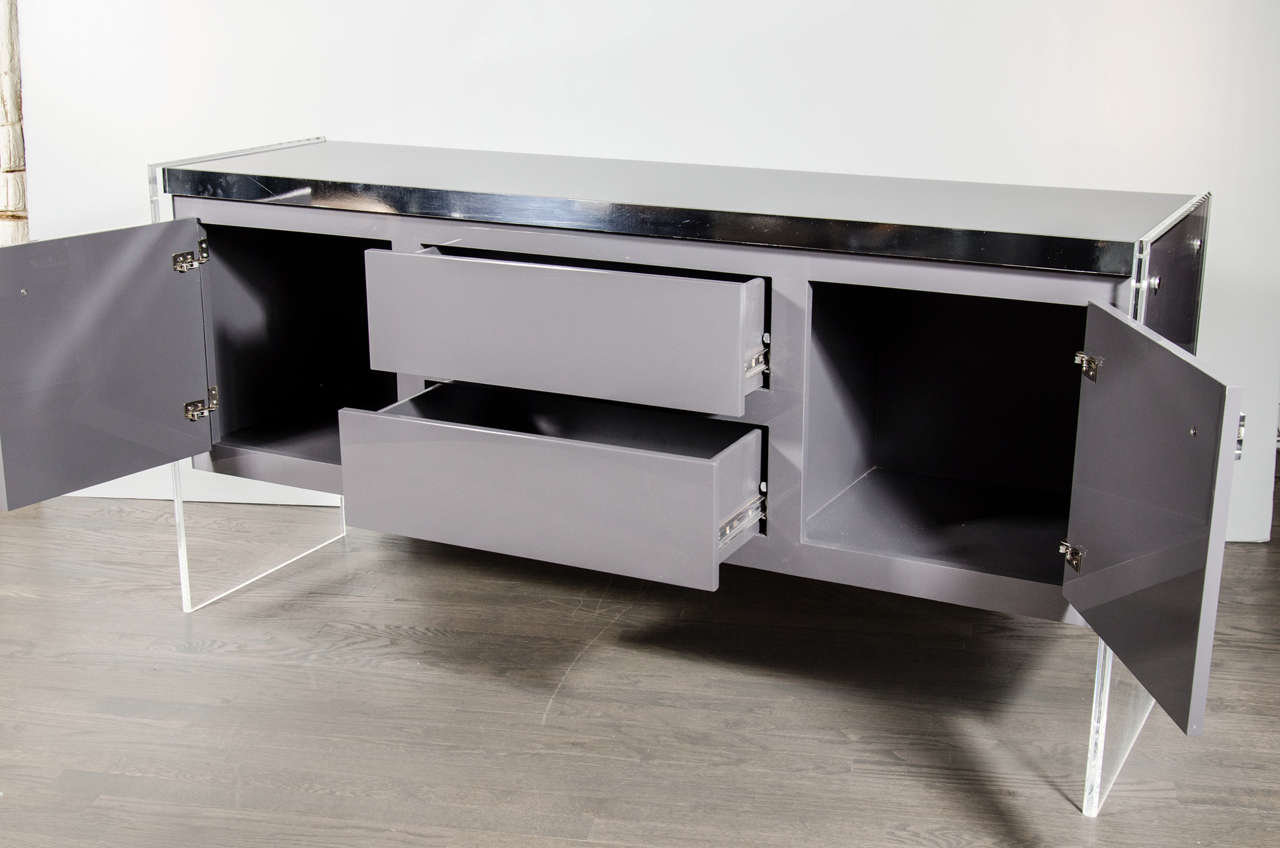 Luxe Mid-Century Lacquered Cabinet by Milo Baughman for Thayer Coggin 1