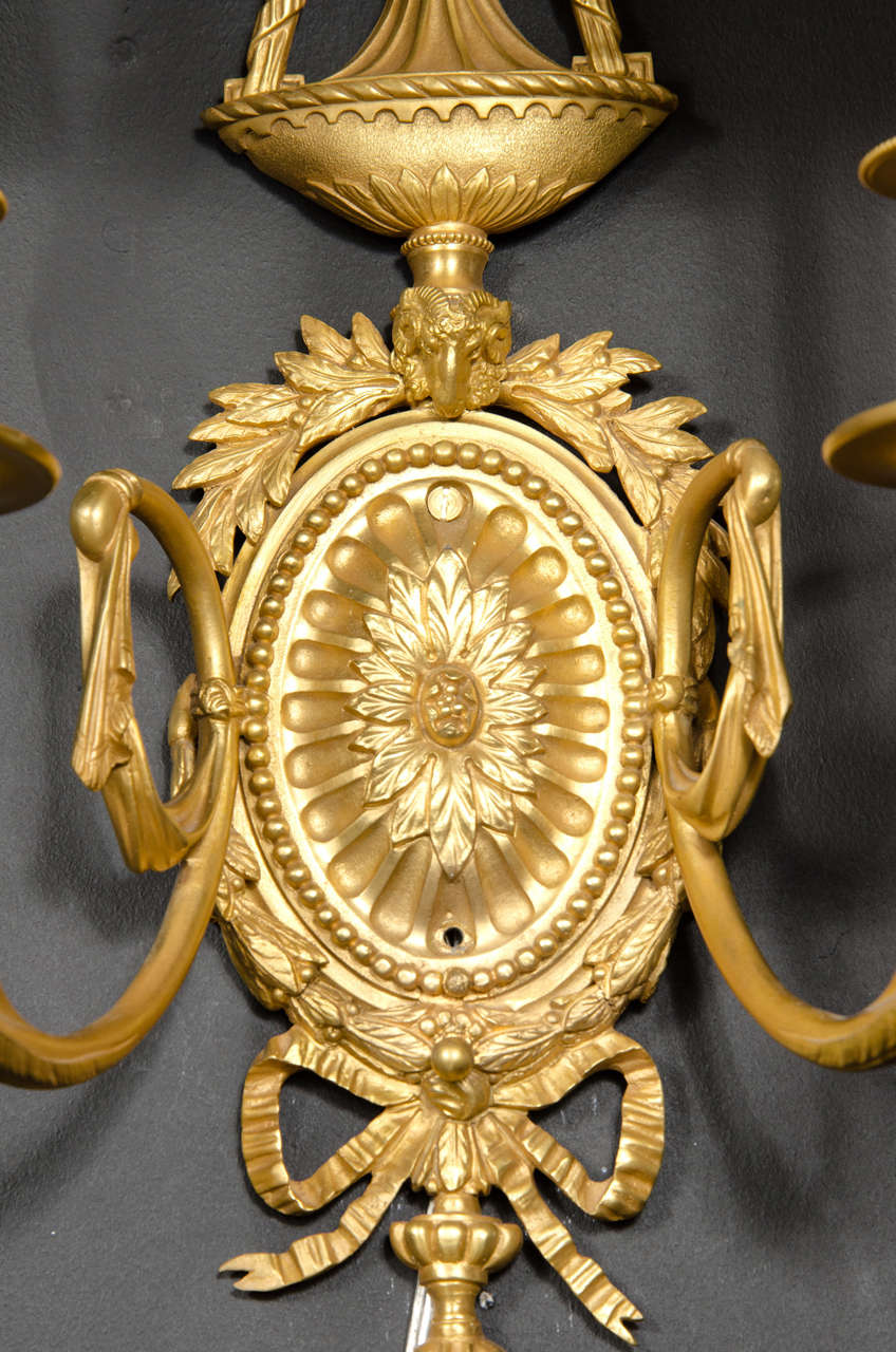 Elegant Pair of Rococo Style Gilded Two Arm Sconces at 1stDibs