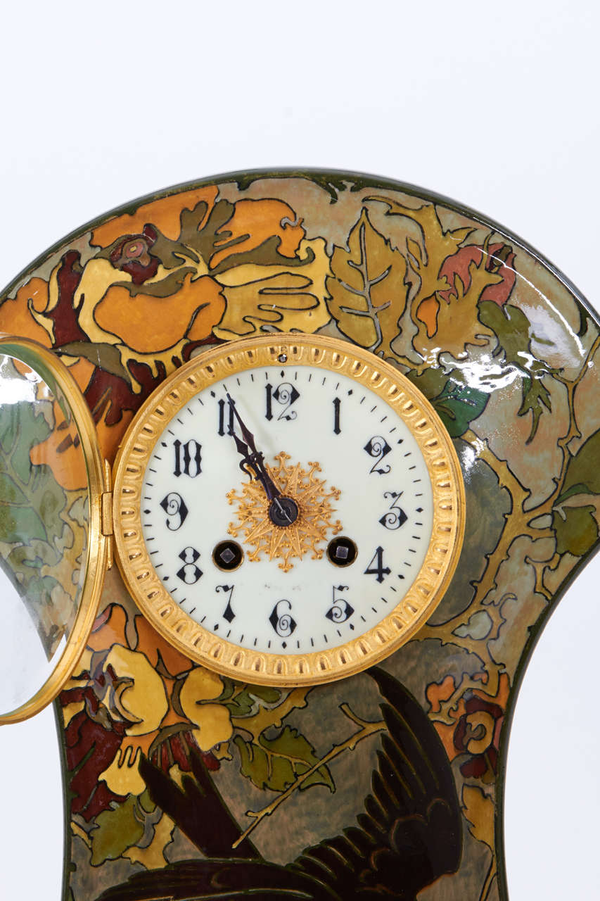 Rozenburg Pottery Holland, W.P. Hartgring Art Nouveau Mantle Clock, 1904 For Sale 2