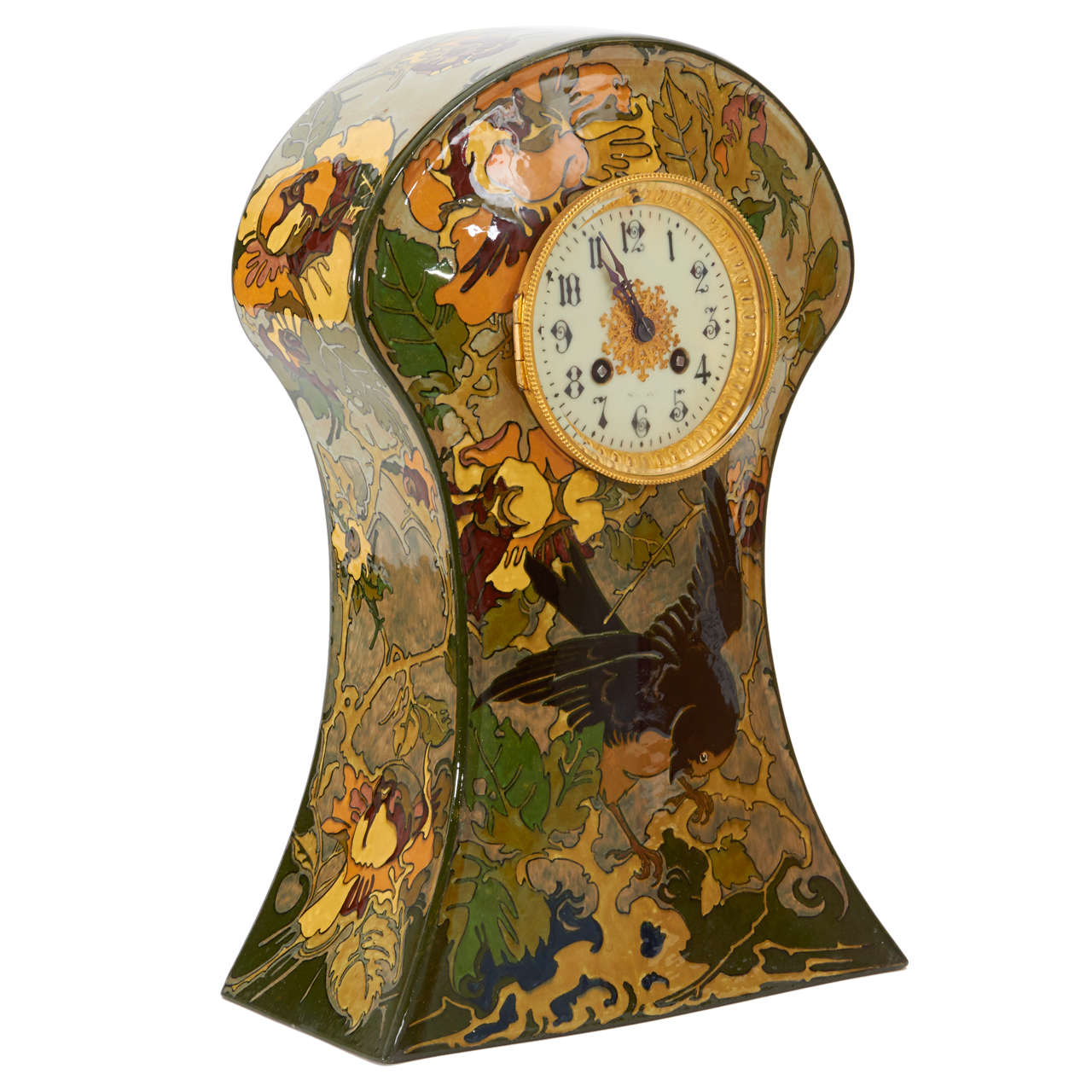 Rozenburg Pottery Holland, W.P. Hartgring Art Nouveau Mantle Clock, 1904 For Sale