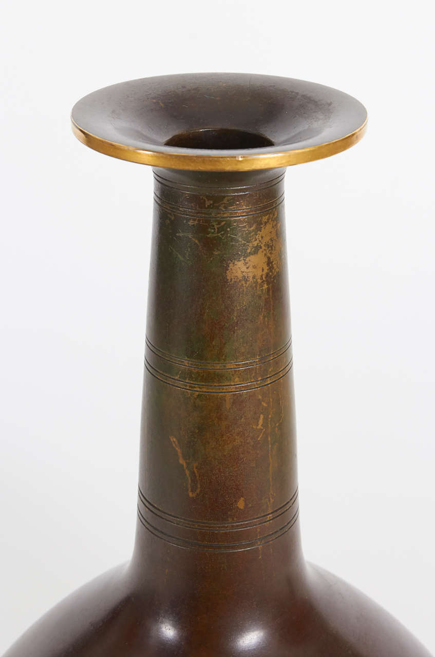 Danish Just Andersen Denmark Art Deco Grand bronze vase  c. 1935-40 For Sale