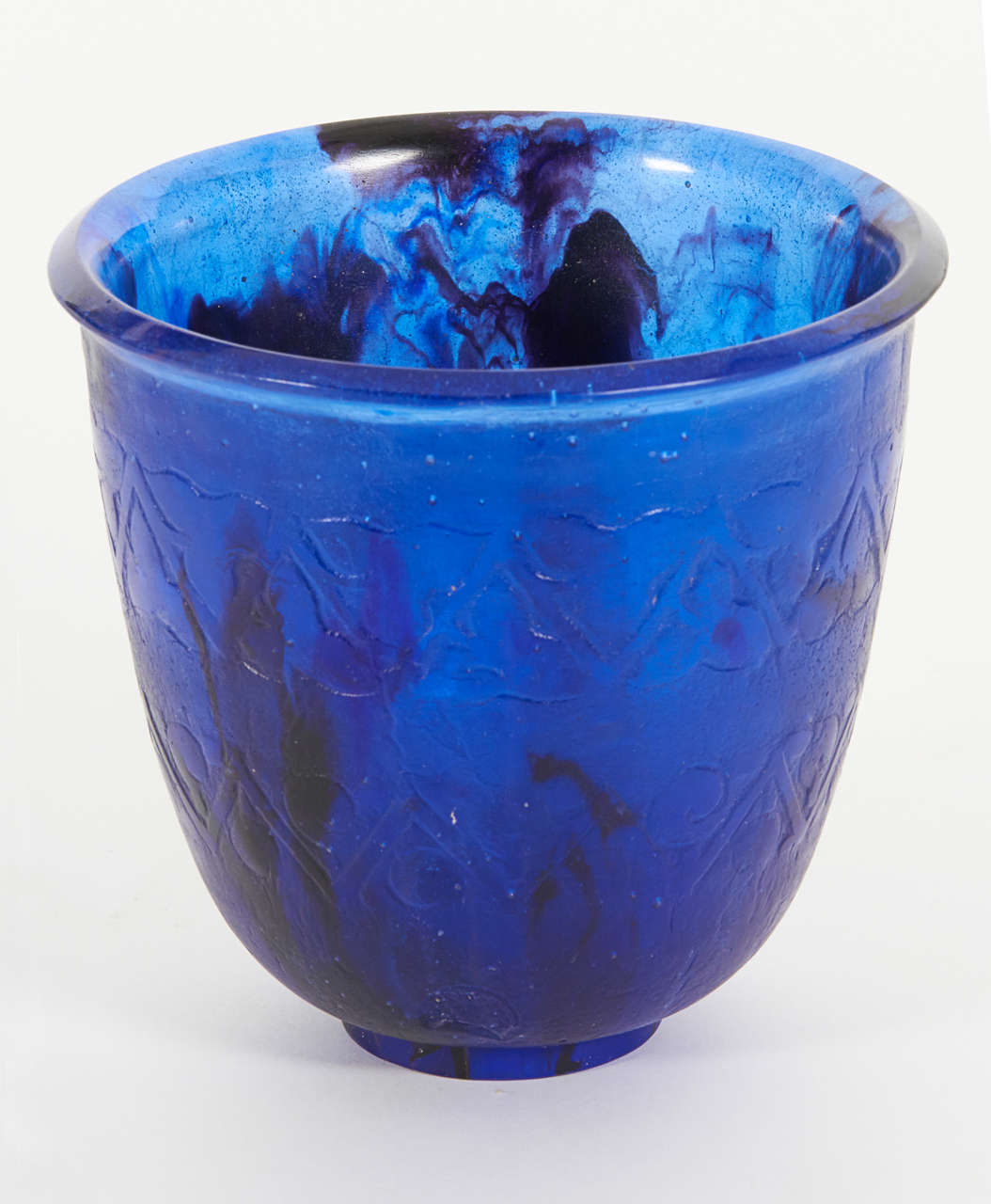 Francois-Emile Decorchement French Art Deco “Bleu” Pâte-de-Crystal Vase, 1926