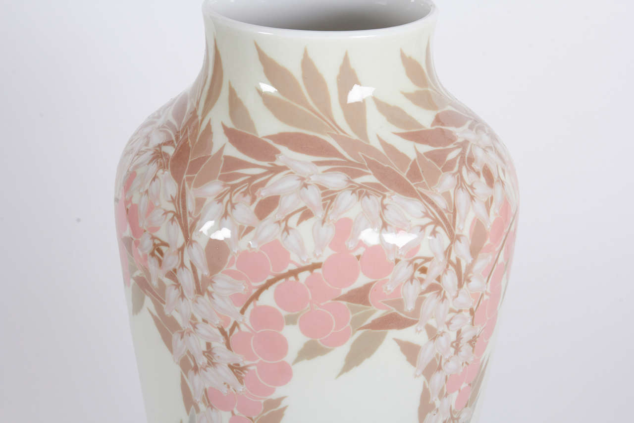 20th Century Sèvres / Genevieve Rault Rare French Art Nouveau grand vase 1907 For Sale